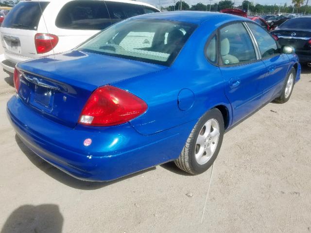 1FAFP55U31A202167 - 2001 FORD TAURUS SES BLUE photo 4