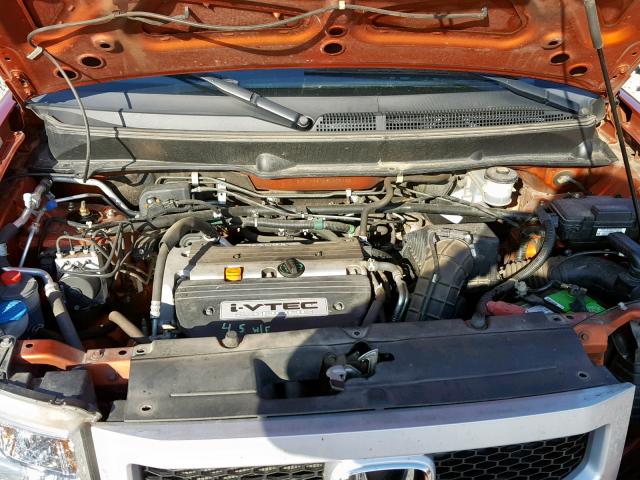 5J6YH287X9L005155 - 2009 HONDA ELEMENT EX ORANGE photo 7