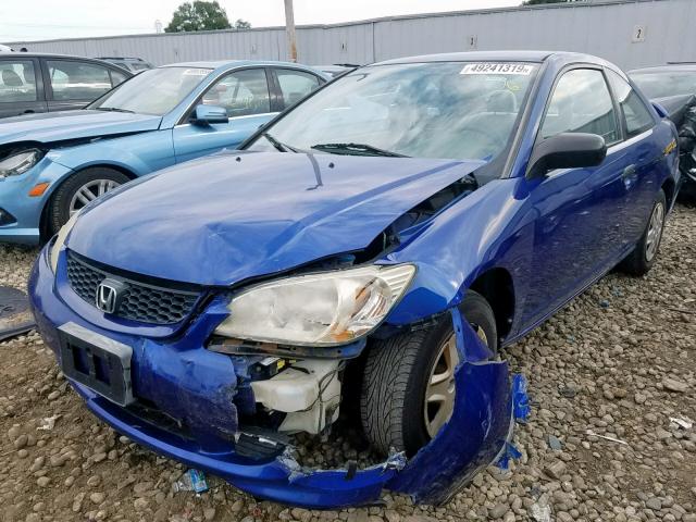 1HGEM22114L008111 - 2004 HONDA CIVIC DX V BLUE photo 2