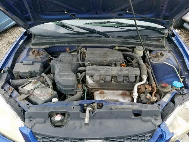 1HGEM22114L008111 - 2004 HONDA CIVIC DX V BLUE photo 7