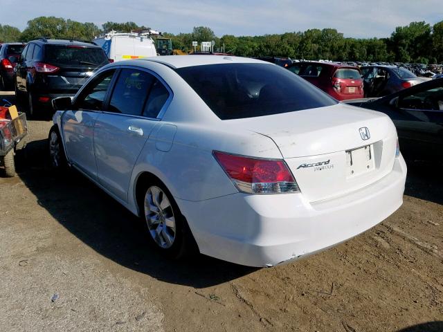 1HGCP26859A021985 - 2009 HONDA ACCORD EXL WHITE photo 3