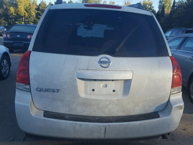 5N1BV28U35N137825 - 2005 NISSAN QUEST S WHITE photo 10