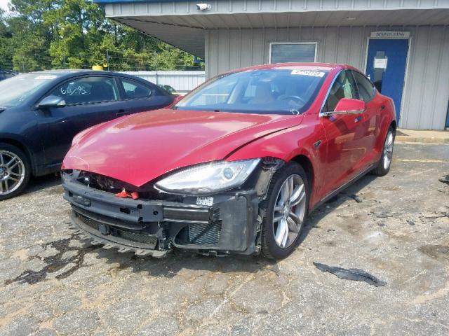 5YJSA1H22FFP76920 - 2015 TESLA MODEL S 85 RED photo 2