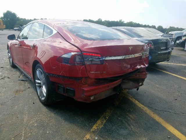 5YJSA1H22FFP76920 - 2015 TESLA MODEL S 85 RED photo 3