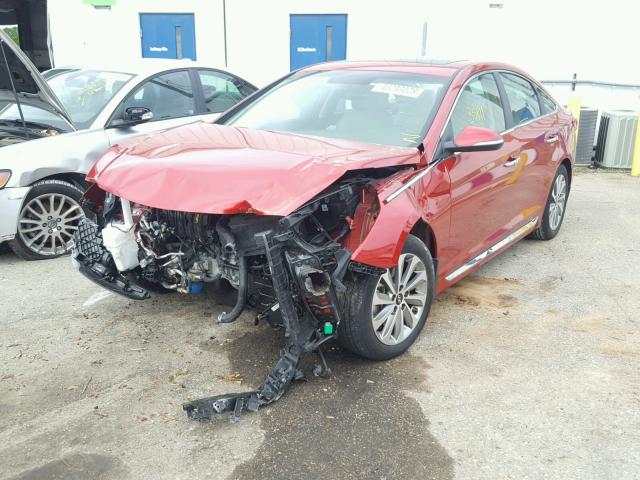 5NPE34AF0HH506627 - 2017 HYUNDAI SONATA SPO RED photo 2