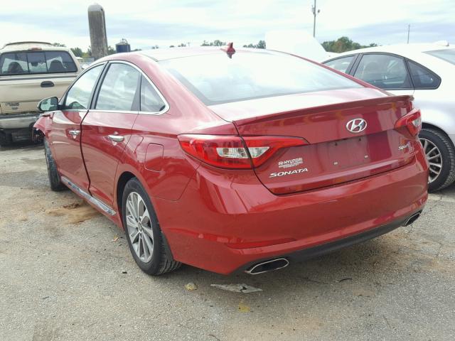 5NPE34AF0HH506627 - 2017 HYUNDAI SONATA SPO RED photo 3