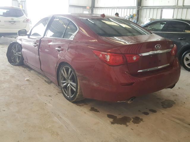 JN1BV7APXEM693547 - 2014 INFINITI Q50 BASE RED photo 3