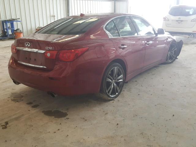 JN1BV7APXEM693547 - 2014 INFINITI Q50 BASE RED photo 4