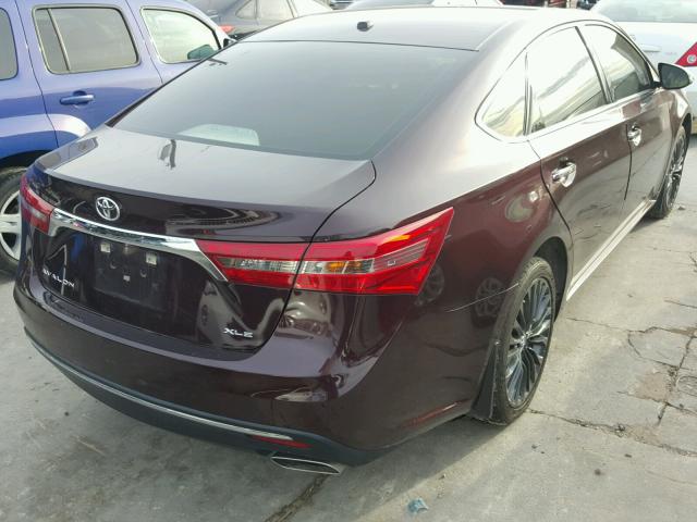 4T1BK1EB8HU248807 - 2017 TOYOTA AVALON XLE MAROON photo 4