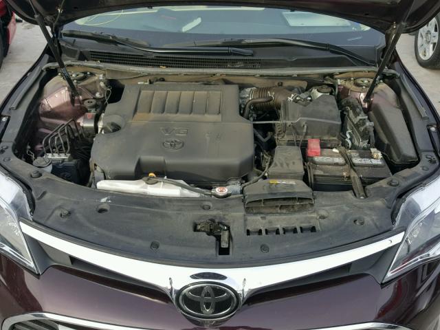 4T1BK1EB8HU248807 - 2017 TOYOTA AVALON XLE MAROON photo 7