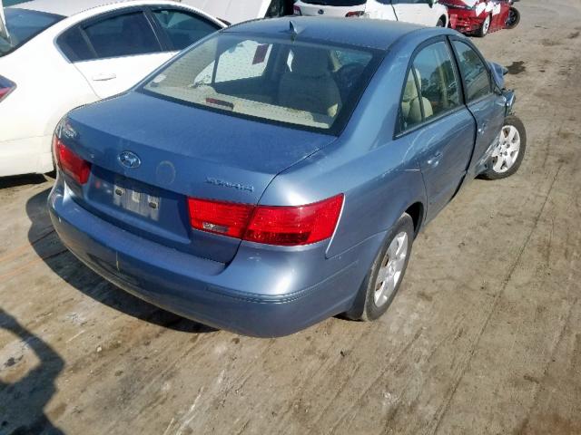 5NPET46C09H538350 - 2009 HYUNDAI SONATA GLS BLUE photo 4