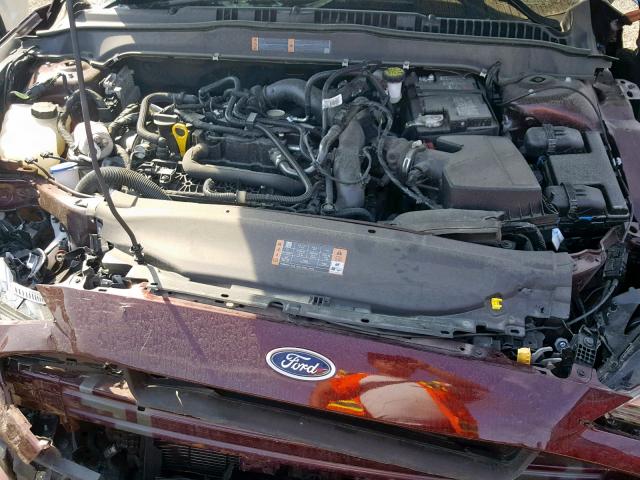 3FA6P0HD5JR255733 - 2018 FORD FUSION SE BURGUNDY photo 7