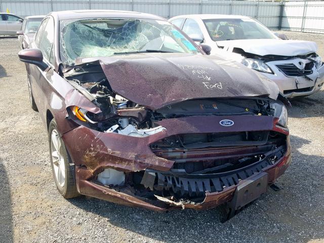 3FA6P0HD5JR255733 - 2018 FORD FUSION SE BURGUNDY photo 9