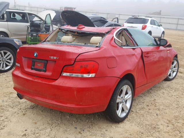 WBAUP7C57CVP23619 - 2012 BMW 128 I RED photo 4