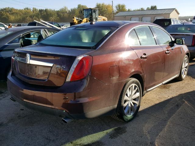 1LNHL9DR5AG609662 - 2010 LINCOLN MKS BURGUNDY photo 4