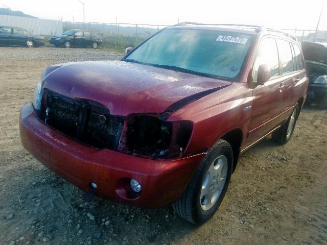 JTEEP21A440065651 - 2004 TOYOTA HIGHLANDER MAROON photo 2