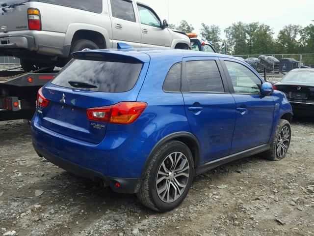 JA4AP3AU0HZ021628 - 2017 MITSUBISHI OUTLANDER BLUE photo 4