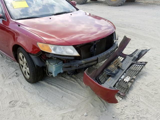 KNAGE228195331830 - 2009 KIA OPTIMA LX BURGUNDY photo 9