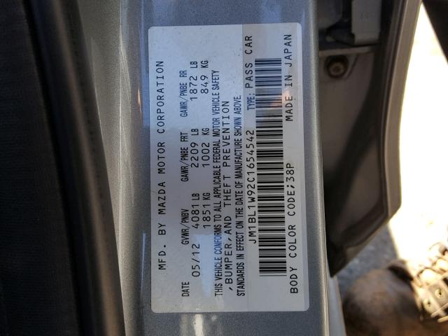 JM1BL1W92C1654542 - 2012 MAZDA 3 S SILVER photo 10