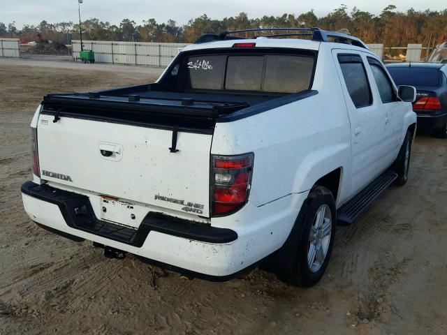 5FPYK1F54EB002467 - 2014 HONDA RIDGELINE WHITE photo 4