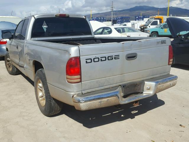 1B7GL22N91S177257 - 2001 DODGE DAKOTA GRAY photo 3