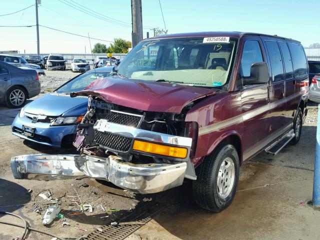 1GBFG15TX41229529 - 2004 CHEVROLET EXPRESS G1 MAROON photo 2