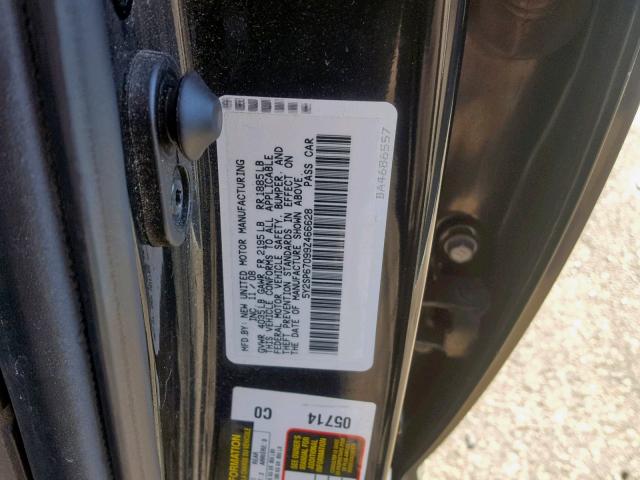 5Y2SP67099Z466628 - 2009 PONTIAC VIBE BLACK photo 10