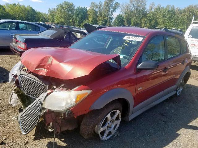 5Y2SL63885Z464953 - 2005 PONTIAC VIBE RED photo 2