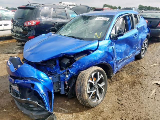 NMTKHMBX9JR014737 - 2018 TOYOTA C-HR XLE BLUE photo 2