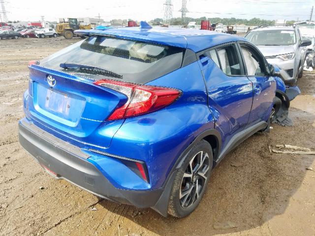 NMTKHMBX9JR014737 - 2018 TOYOTA C-HR XLE BLUE photo 4