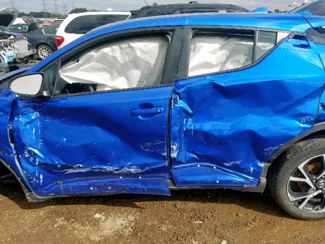 NMTKHMBX9JR014737 - 2018 TOYOTA C-HR XLE BLUE photo 9