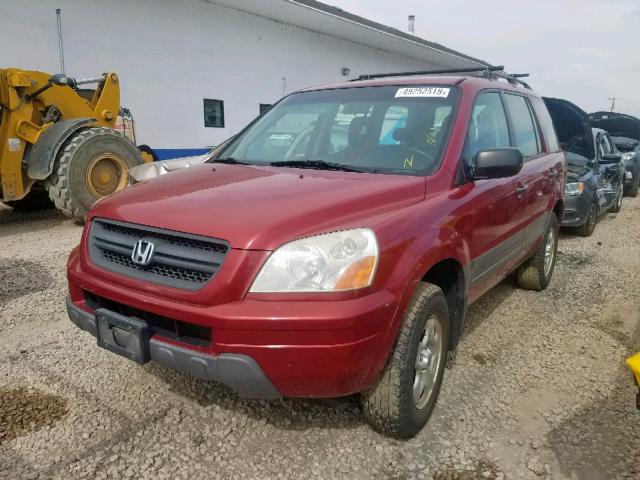 2HKYF18113H588888 - 2003 HONDA PILOT LX RED photo 2