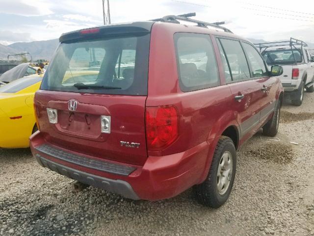 2HKYF18113H588888 - 2003 HONDA PILOT LX RED photo 4