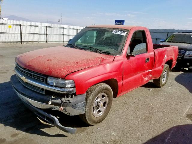 1GCEC14W7YZ165097 - 2000 CHEVROLET SILVERADO RED photo 2