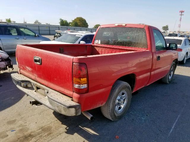 1GCEC14W7YZ165097 - 2000 CHEVROLET SILVERADO RED photo 4