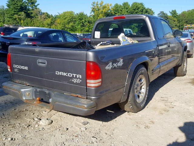 1D7HG12X13S369592 - 2003 DODGE DAKOTA SXT GRAY photo 4