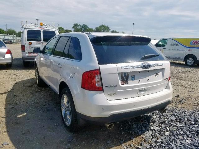 2FMDK4KC3DBA79108 - 2013 FORD EDGE LIMIT WHITE photo 3