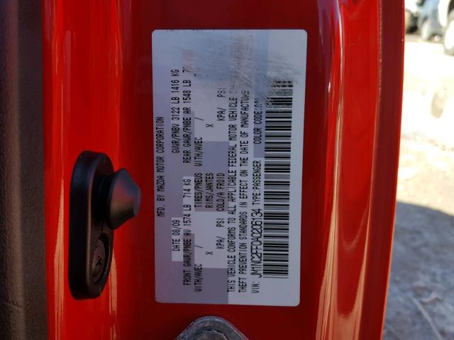 JM1NC2FF0A0206134 - 2010 MAZDA MX-5 MIATA RED photo 10