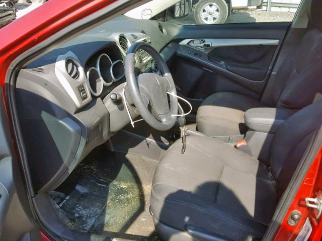 5Y2SP67019Z460774 - 2009 PONTIAC VIBE RED photo 5