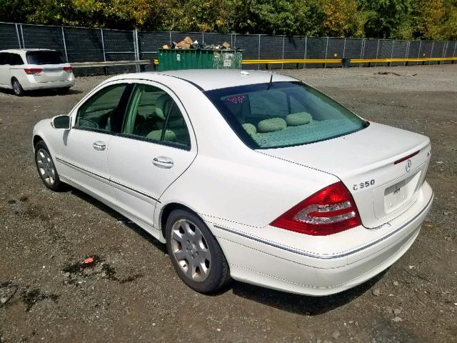 WDBRF87H36F793315 - 2006 MERCEDES-BENZ C 350 4MAT WHITE photo 3