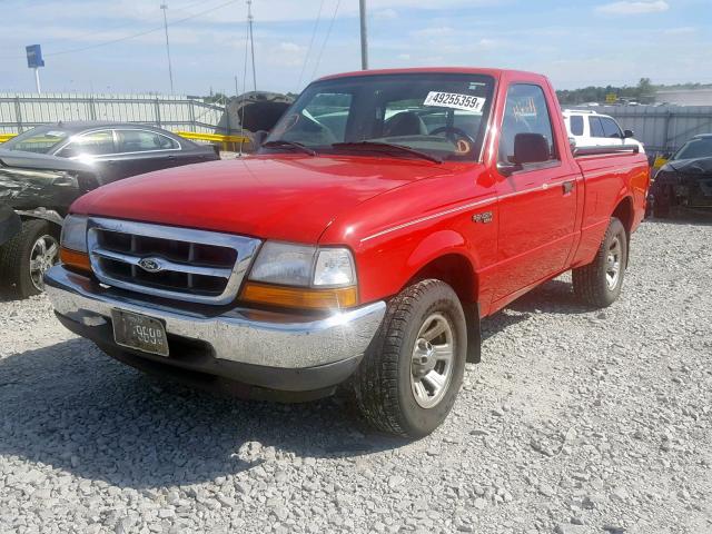 1FTYR10CXYTA56322 - 2000 FORD RANGER RED photo 2