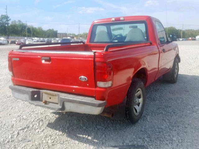 1FTYR10CXYTA56322 - 2000 FORD RANGER RED photo 4