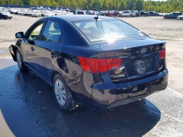 KNAFU4A27D5707365 - 2013 KIA FORTE EX BLACK photo 3