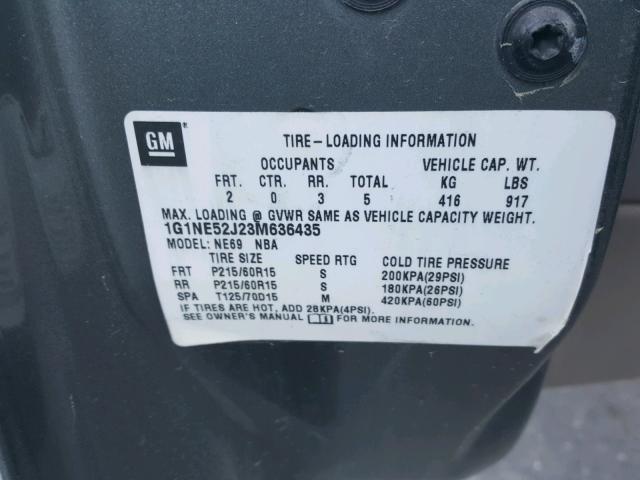 1G1NE52J23M636435 - 2003 CHEVROLET MALIBU LS Boz foto 10