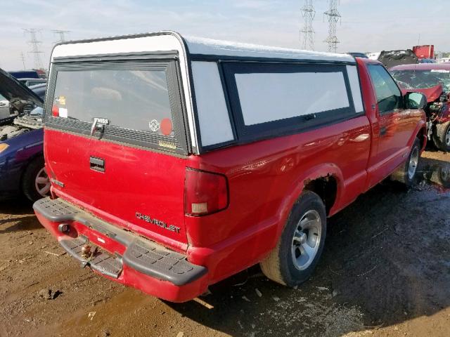 1GCCS145918223109 - 2001 CHEVROLET S TRUCK S1 RED photo 4