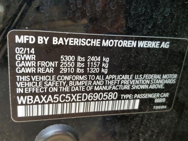 WBAXA5C5XED690580 - 2014 BMW 535 D BLACK photo 10
