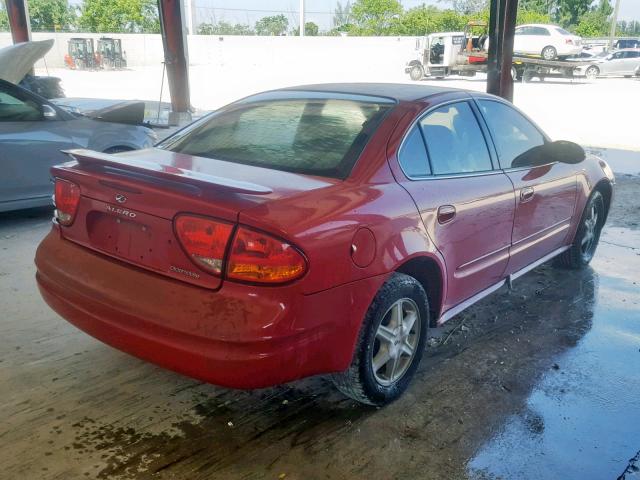 1G3NL52F43C192800 - 2003 OLDSMOBILE ALERO GL RED photo 4