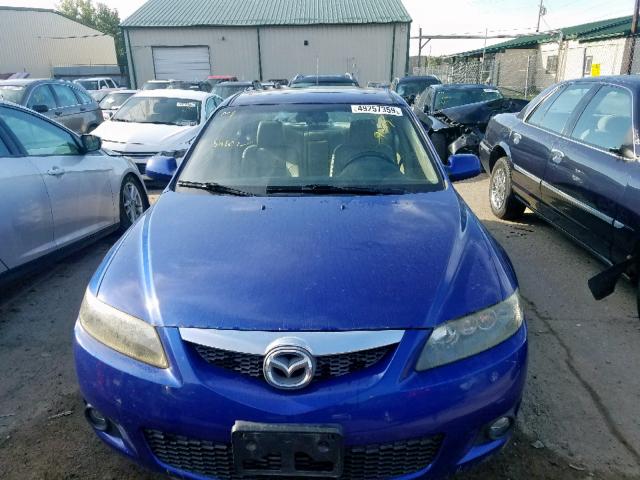 1YVHP80D865M56981 - 2006 MAZDA 6 S BLUE photo 9