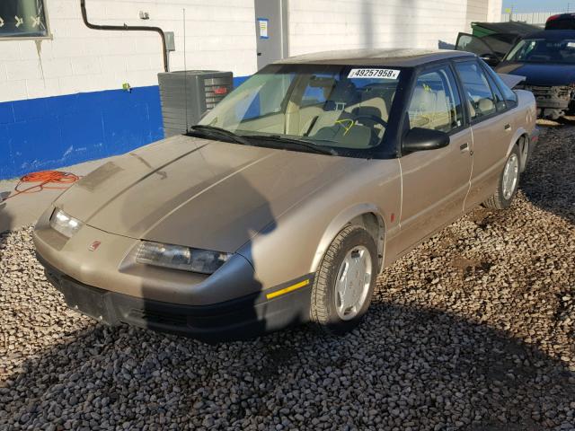 1G8ZH5591PZ145178 - 1993 SATURN SL1 TAN photo 2