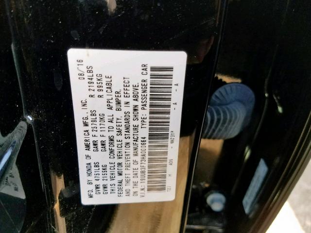 19UUB3F73HA000664 - 2017 ACURA TLX ADVANC 蓝色 照片 10